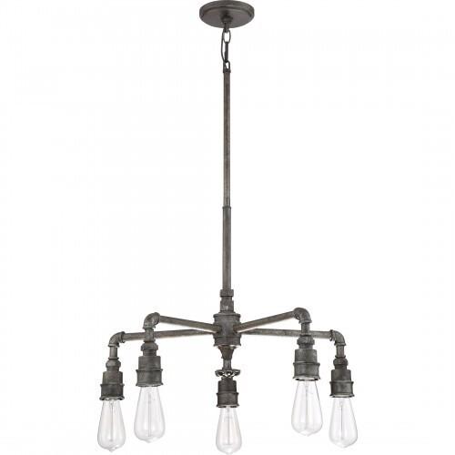 Quoizel SQR5005RK Squire 5 light chandelier rustic blk Chandelier