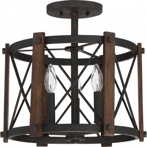 Quoizel BRO1715MK Baron Semi flush marcado black Semi-Flush Mount