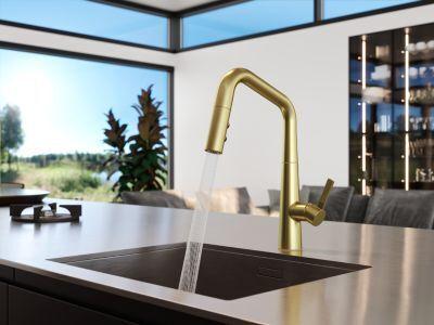 Pfister Brushed Gold 1-handle Pull-down Kitchen Faucet GT529-ASRBG