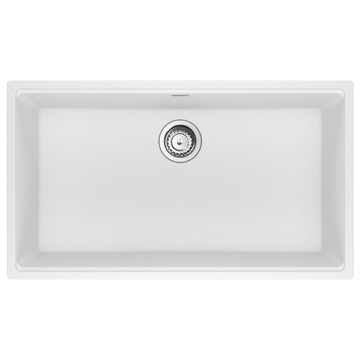 FRANKE MAG11031-PWT-S Maris Undermount 33-in x 18.94-in Granite Single Bowl Kitchen Sink in Polar White In Polar White
