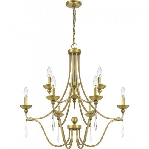 Quoizel JOU5032AB Joules Chandelier 9 light aged brass Chandelier