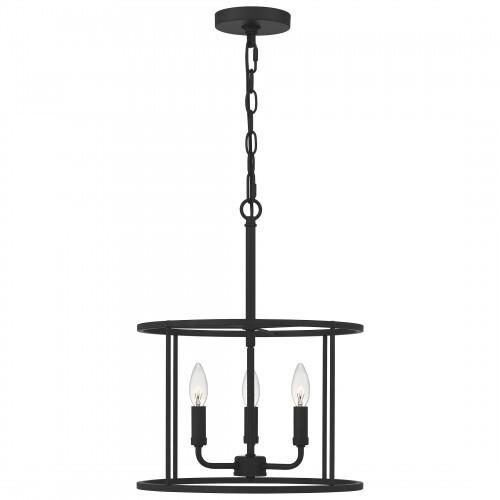 Quoizel ABR2814MBK Abner Pendant 3 light matte black Pendant