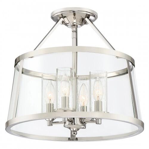 Quoizel BAW1716PK Barlow Semi flush 16"d polished nickel Semi-Flush Mount