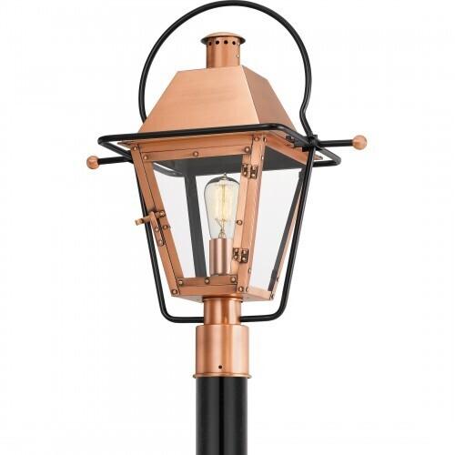 Quoizel RO9018AC Rue De Royal Outdoor post 1 light aged copper Outdoor Lantern