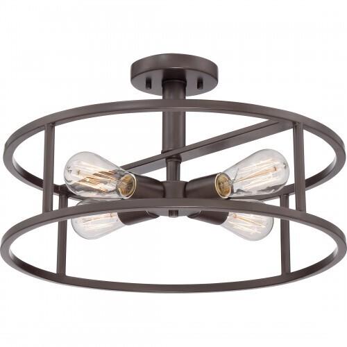 Quoizel NHR1718WT New Harbor Semi flush 4 light wstrn brnz Semi-Flush Mount