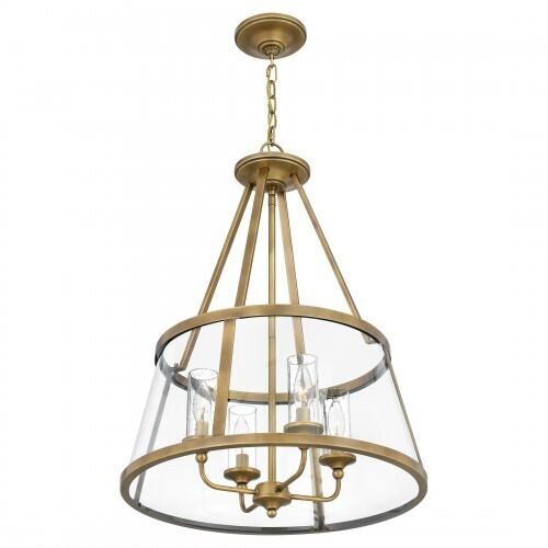 Quoizel BAW1820WS Barlow Pendant 4 light weathered brass Pendant