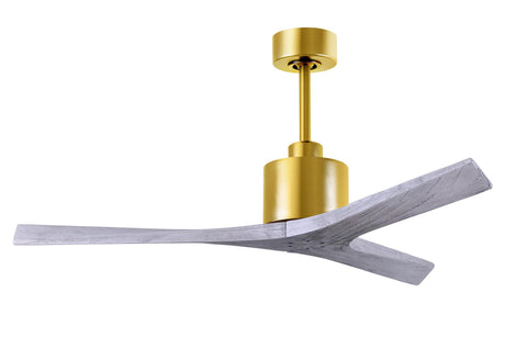 Matthews Fan MW-BRBR-BW-52 Mollywood 6-speed contemporary ceiling fan in Brushed Brass finish with 52” solid barn wood tone blades
