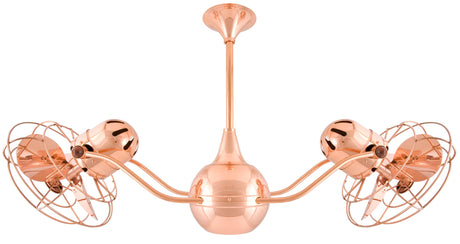 Matthews Fan VB-CP-MTL Vent-Bettina 360° dual headed rotational ceiling fan in polished copper finish with metal blades.