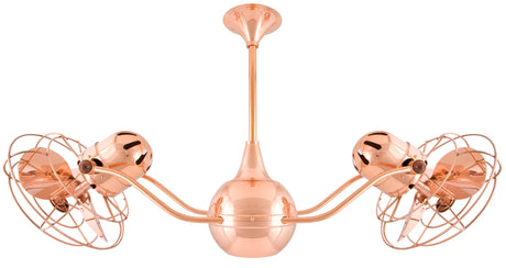 Matthews Fan VB-CP-MTL Vent-Bettina 360° dual headed rotational ceiling fan in polished copper finish with metal blades.