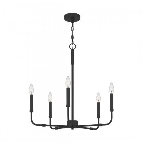 Quoizel ABR5024MBK Abner Chandelier 5 light matte black Chandelier