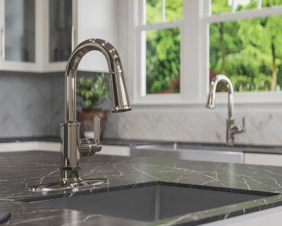 Pfister Polished Nickel 1-handle Pull-down Bar/prep Kitchen Faucet GT572-TDD