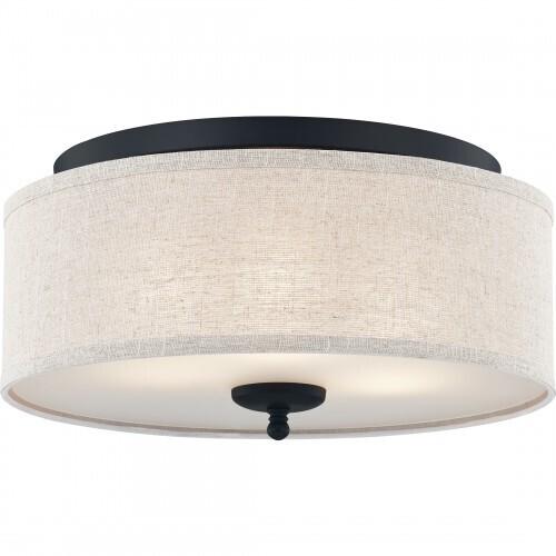 Quoizel BLA1616MBK Blanche Flush mount 3 lights matte black Flush Mount