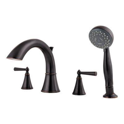 Tuscan Bronze Saxton 4-hole Roman Tub With Handshower, Trim Only LG6-4GLY