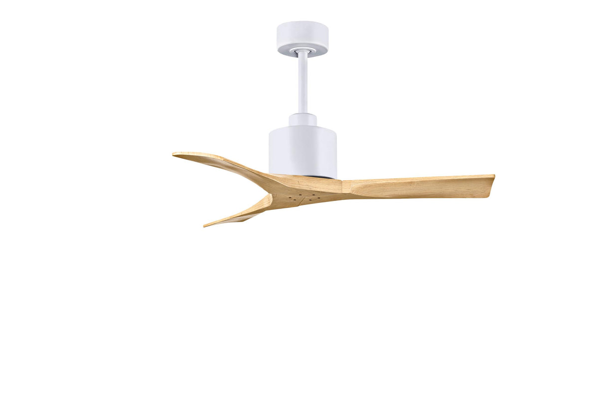 Matthews Fan NK-MWH-LM-42 Nan 6-speed ceiling fan in Matte White finish with 42” solid light maple tone wood blades