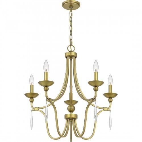 Quoizel JOU5025AB Joules Chandelier 5 light aged brass Chandelier