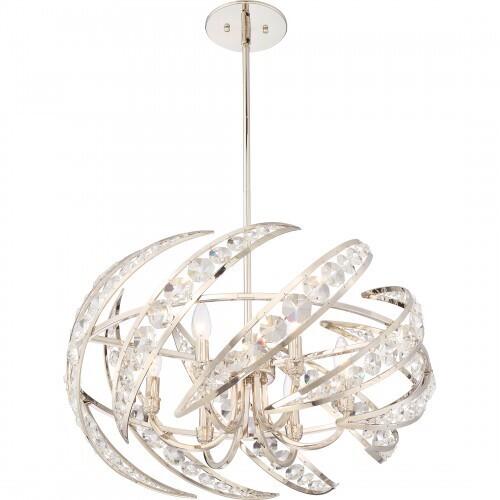 Quoizel PCCN2824PK Crescent Pendant polishednickel 6lts Pendant