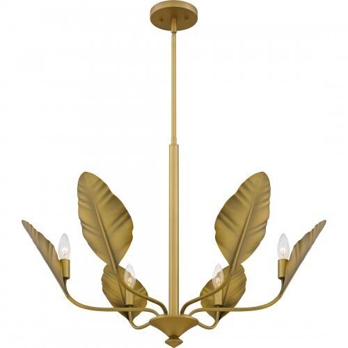 Quoizel BAY5028AB Bayley Chandelier 6 lights aged brass Chandelier