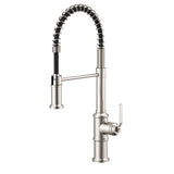 Gerber D455237 Chrome Kinzie Pre-rinse Single Handle Spring Spout Kitchen Faucet