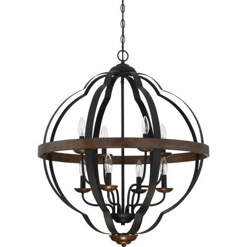 Quoizel SRN5208MK Siren 8 light foyer marcado blk Pendant