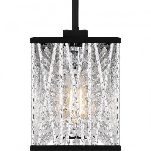Quoizel PCCET538MBK Celeste Linear chandelier 5 lights matte black. Island Light