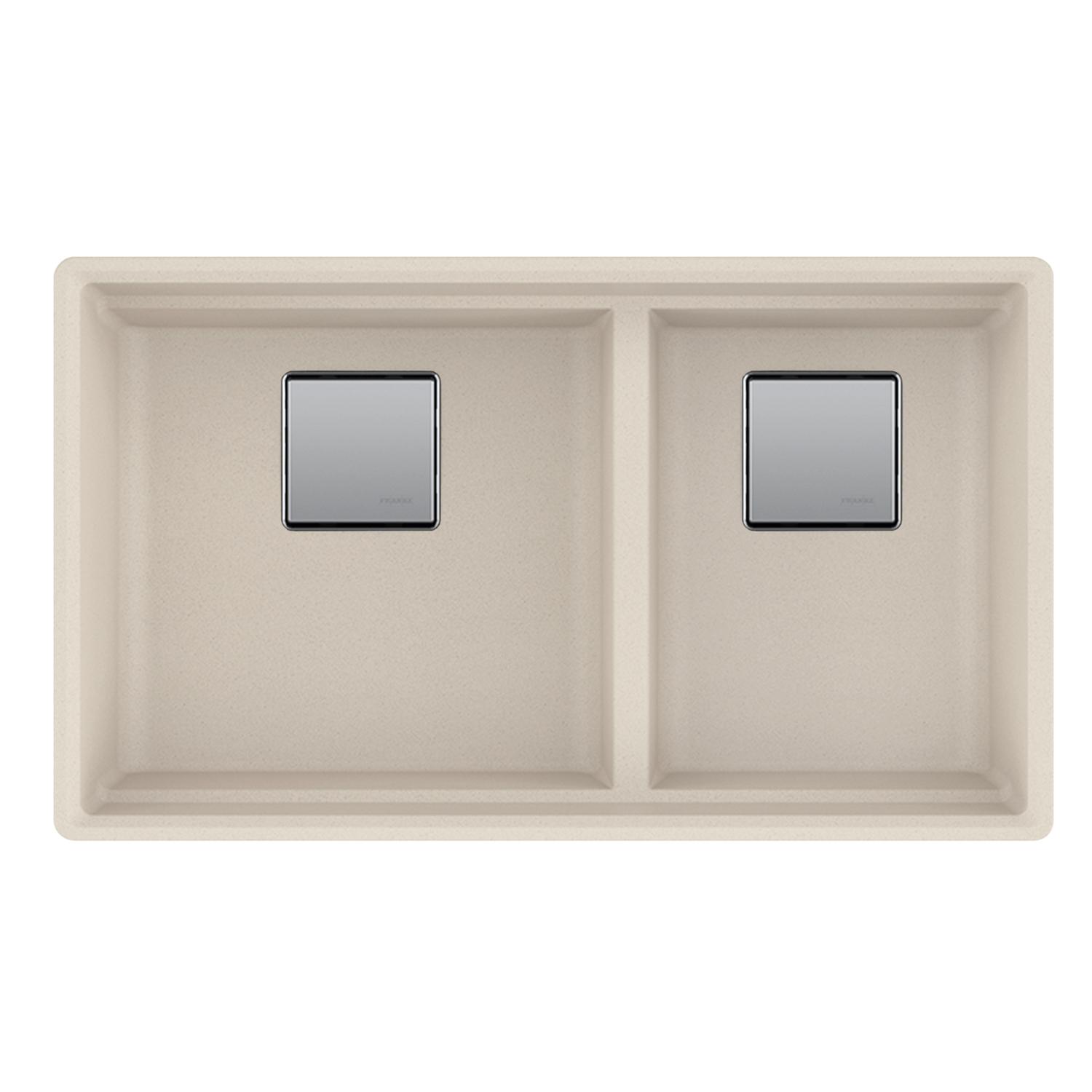 FRANKE PKG160LD-CHA Peak 32.0-in. x 18.8-in. Champagne Granite Undermount Double Bowl Kitchen Sink - PKG160LD-CHA In Champagne