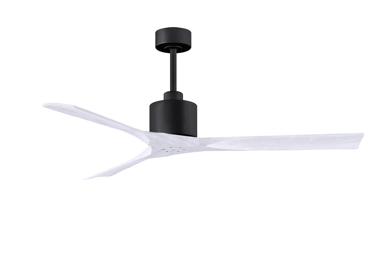 Matthews Fan NK-BK-MWH-60 Nan 6-speed ceiling fan in Matte Black finish with 60” solid matte white wood blades