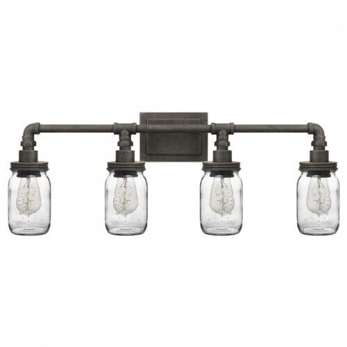 Quoizel SQR8604RK Squire Bath fixture 4 light rustic black Bath Light