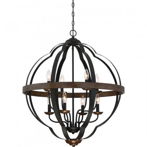 Quoizel SRN5208MK Siren 8 light foyer marcado blk Pendant