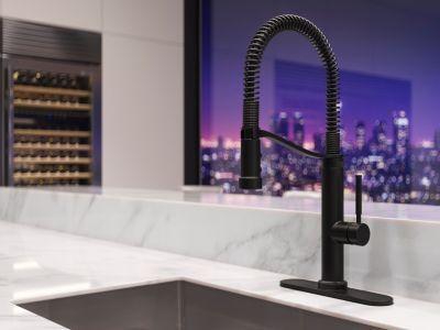 Pfister Matte Black Culinary Kitchen Faucet GT529-BRUB