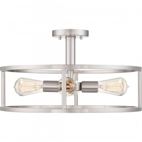 Quoizel NHR1718BN New Harbor Semi flush 4 light brshd nkl Semi-Flush Mount