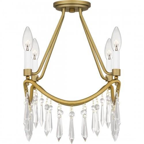 Quoizel AID1712AB Airedale Semi flush 4 lights aged brass Semi-Flush Mount