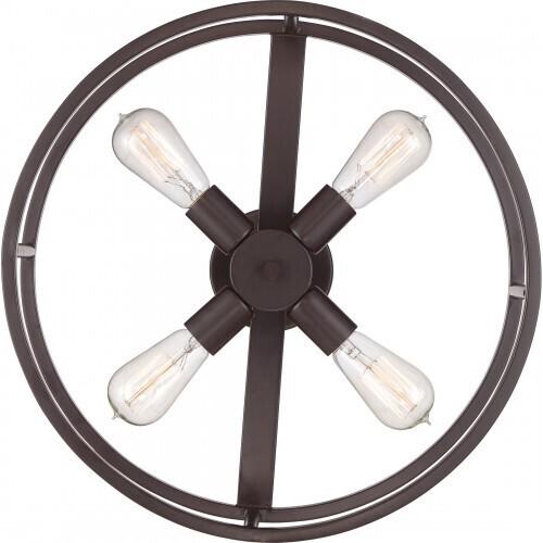 Quoizel NHR1718WT New Harbor Semi flush 4 light wstrn brnz Semi-Flush Mount