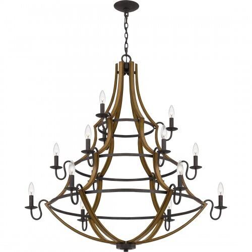 Quoizel SHR5015RK Shire Chandelier 15 lights rustic black Chandelier