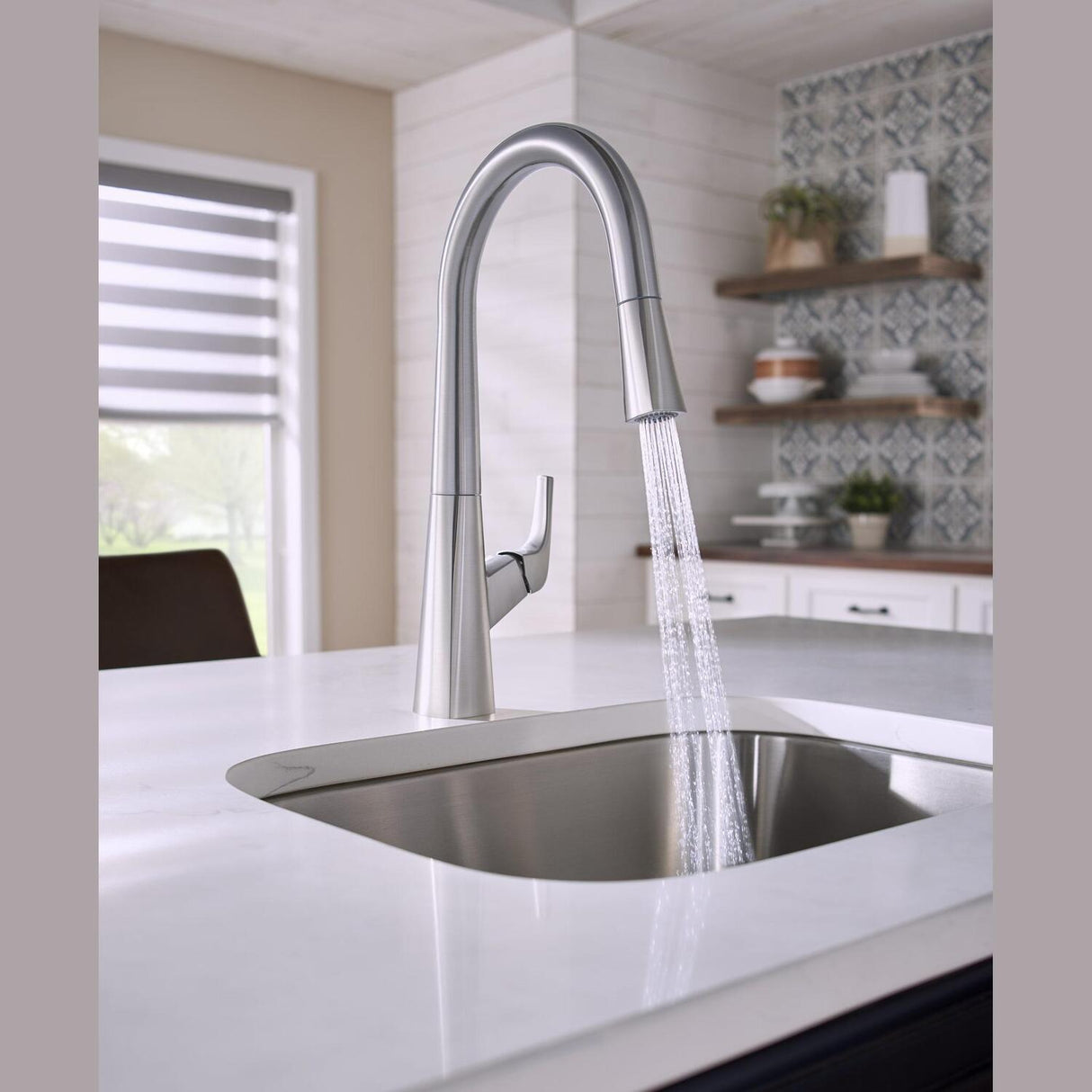 Gerber D454419 Chrome Vaughn Single Handle Pull-down Kitchen Faucet