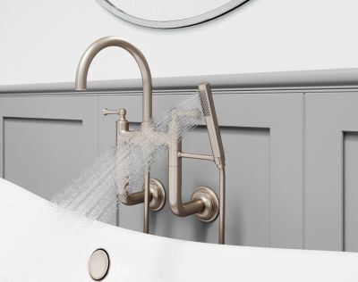 Pfister Brushed Nickel Tisbury Wall Mounted Tub Filler LG6-3TBK