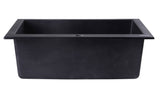 ALFI brand AB2420DI-BLA Black 24" Drop-In Single Bowl Granite Composite Kitchen Sink