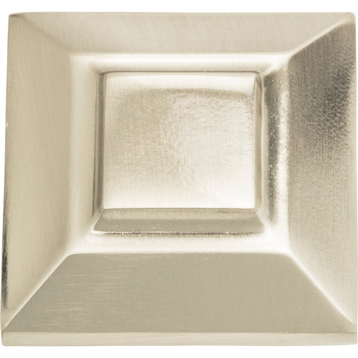 Atlas Homewares Trocadero Large Square Knob 1 1/2 Inch Brushed Nickel