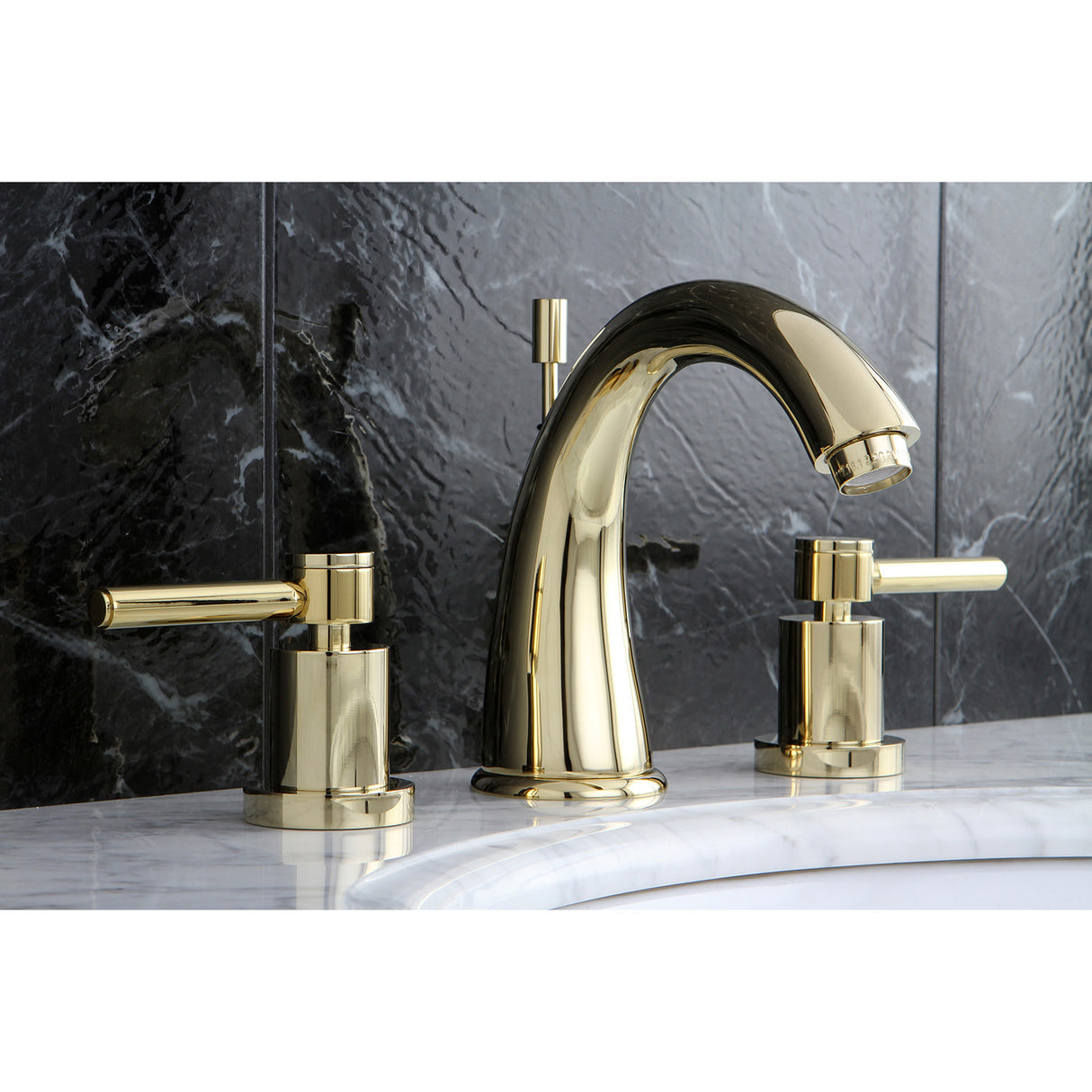 Kingston Brass KS2962DL 8 in. Widespread Bathroom Faucet, Polished Brass