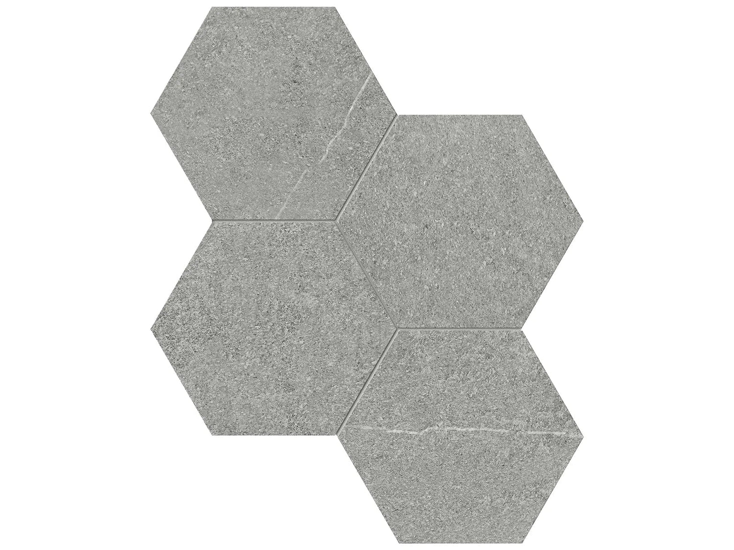 Anatolia Tile 6" Mjork Color Body Porcelain Mica Hexagon 4 Piece Mosaic 4501-0376-0 1 Sheet = .80 Sq. Ft." Mica 6" Hexagon - premium natural stone mosaic tile from Anatolia Tile, available at PoshHaus showroom in Keene, NH