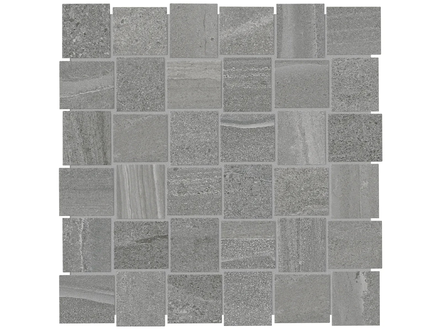 Anatolia Tile 2X2 Basketweave Davenport Mica Matte Porcelain Mosaics. 1 Sheet = .97 Sq. Ft. 4501-0081-0 (63-579) Mica Basketweave 2x2 - premium natural stone mosaic tile from Anatolia Tile, available at PoshHaus showroom in Keene, NH