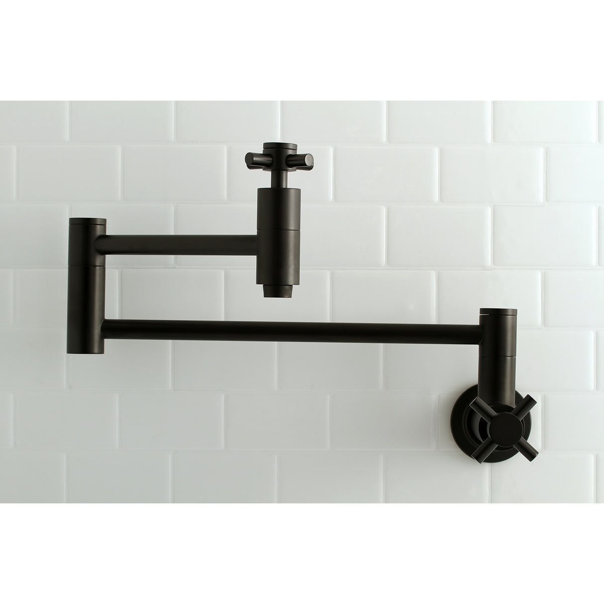 Kingston Brass KS8100DX Concord Wall Mount Pot Filler Kitchen Faucet, Matte Black