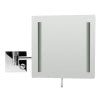 ALFI brand ABM8WLED-PC Polished Chrome Wall Mount Square 8" 5x Magnifying Cosmetic Mirror with Light