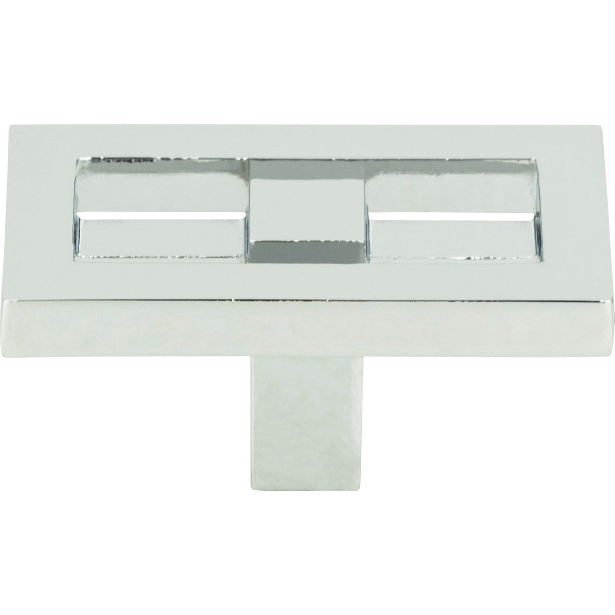 Atlas Homewares Nobu Rectangle Knob 1 3/4 Inch Polished Chrome