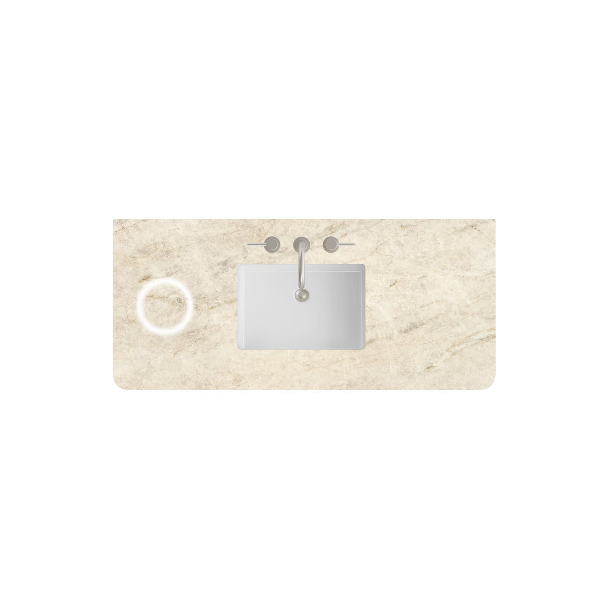 48" Single Radius Cut Top, Widespread 3CM Tajnar Eclos w/ FreePower