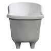 67" White Matte Clawfoot Solid Surface Resin Bathtub