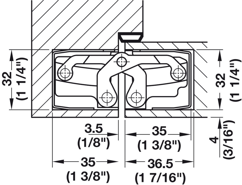 Häfele 924.17.261 TECTUS - Concealed Hinge, TE 540 3D, 3D adjustable, size 200 mm, bronze finish dark