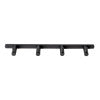 Black Matte Wall Mounted 4 Prong Robe / Towel Hook