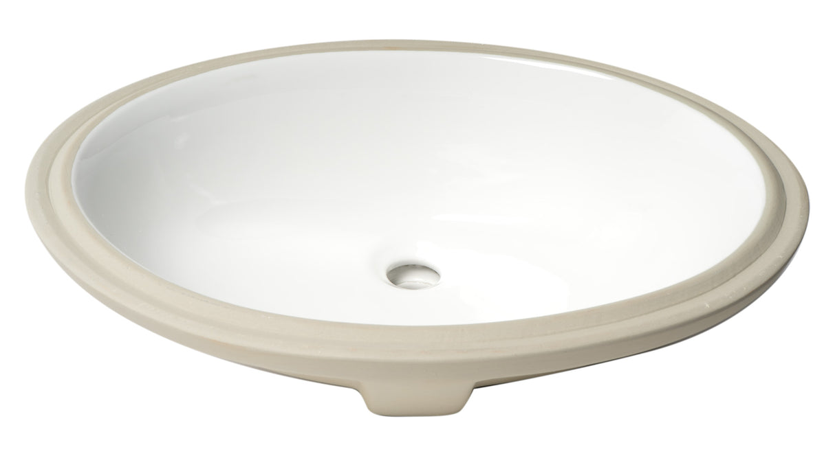 ALFI brand ABC602 White 23" Oval Undermount Ceramic Sink