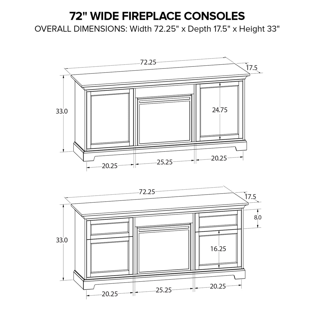 Howard Miller 72" Fireplace Console FP72E