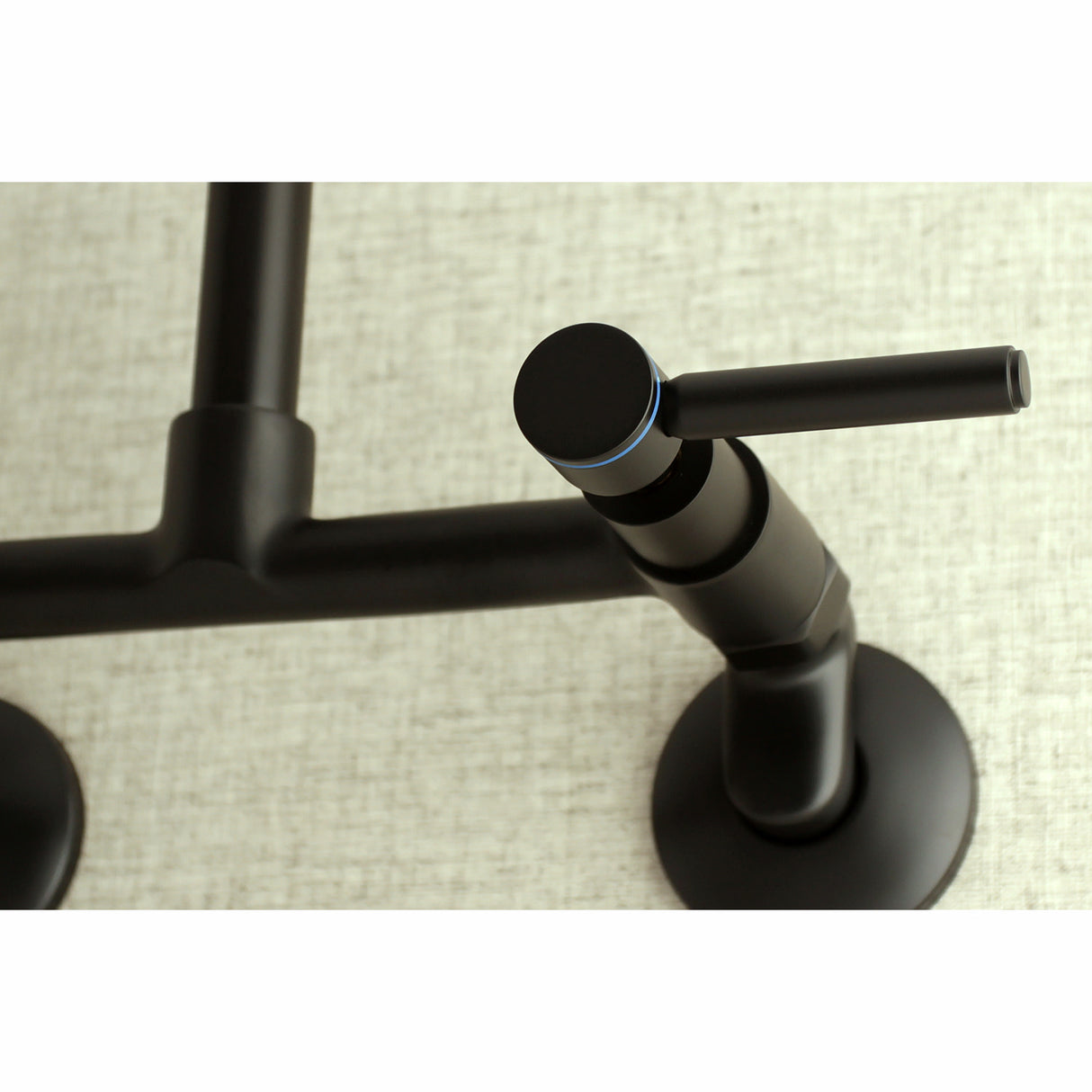Kingston Brass Concord 8-Inch Adjustable Center Wall Mount Kitchen Faucet, Matte Black